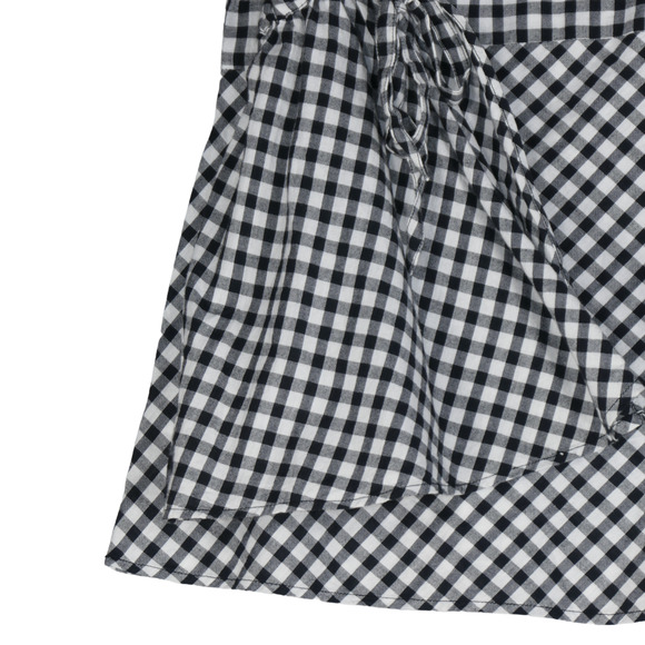 Ann Taylor Loft Blouse Women PS Small Petite Black White Gingham Split Sleeves - Picture 5 of 13